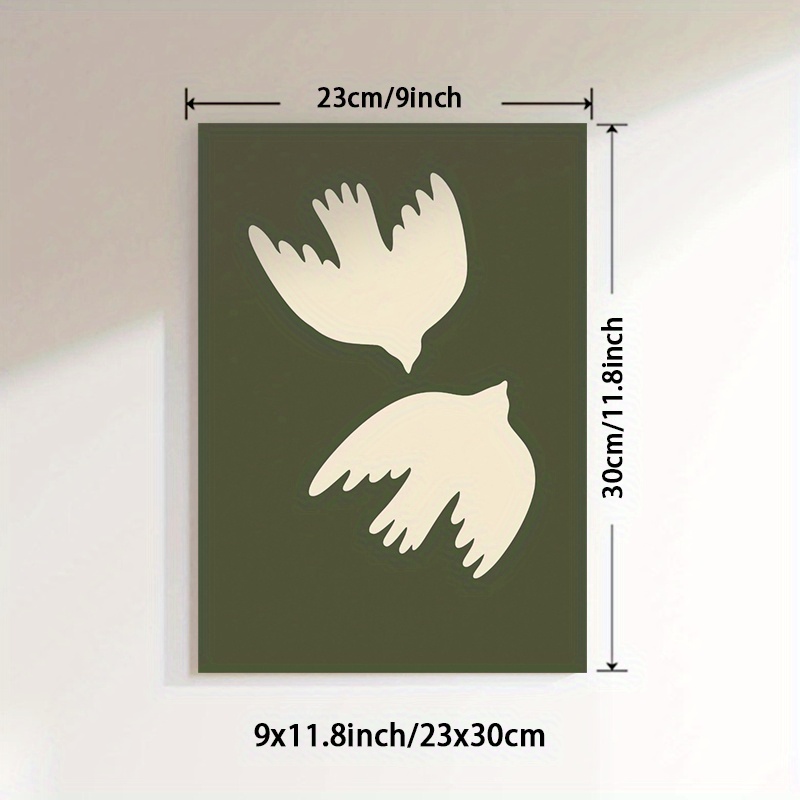 TEMU 2d Flat, 1pc Unframed Silhouette Birds Canvas Print - Minimalist Contemporary Flight Dynamics Wall Art With Elegant , Nature-inspired Abstract