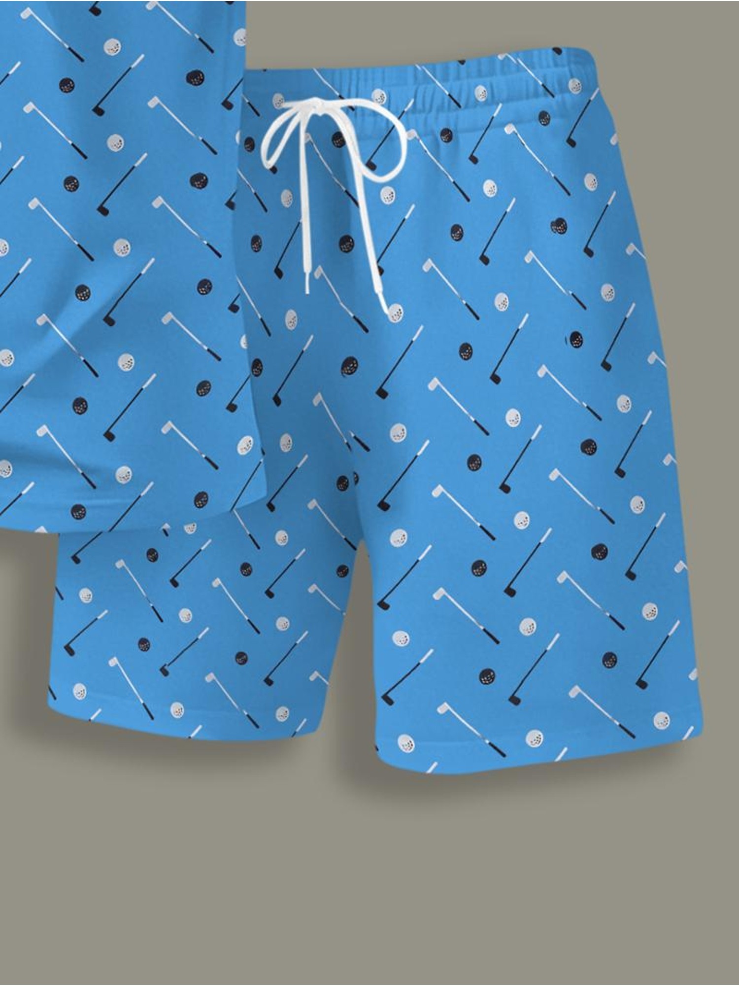 Conjunto Desportivo Casual Masculino, Polo Azul Claro e Calções  3