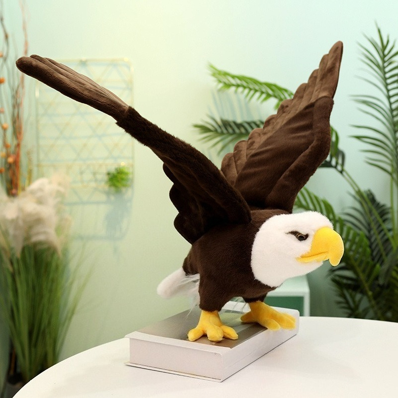 TEMU 1pc 23.62-inch New Style Realistic Bald Eagle Plush Toy, Bald Eagle Plush Doll, Suitable As A Comforting And Entertaining Playmate For All Dogs,