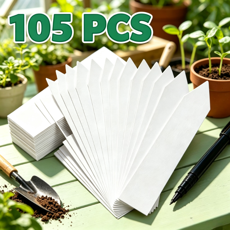TEMU 105pcs Reusable Waterproof Plant Labels, Tags For Succulent Vegetable Flower, Outdoor Hanging Pot Markers, Sun-resistant Bend-resistant Garden