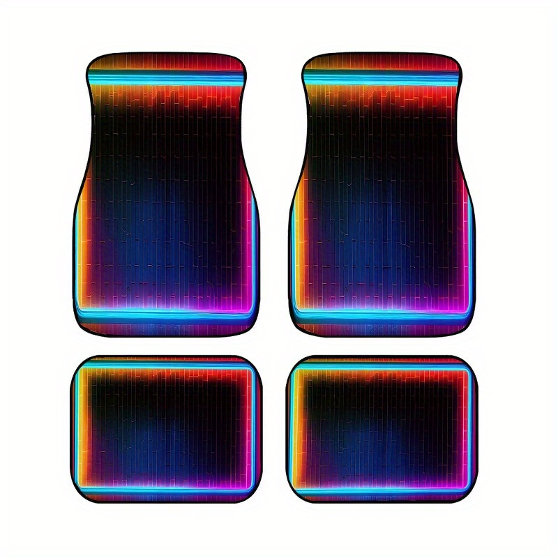 TEMU 4pcs -the-dark Neon Floor Mats(durable& Stylish, For All Vehicles)