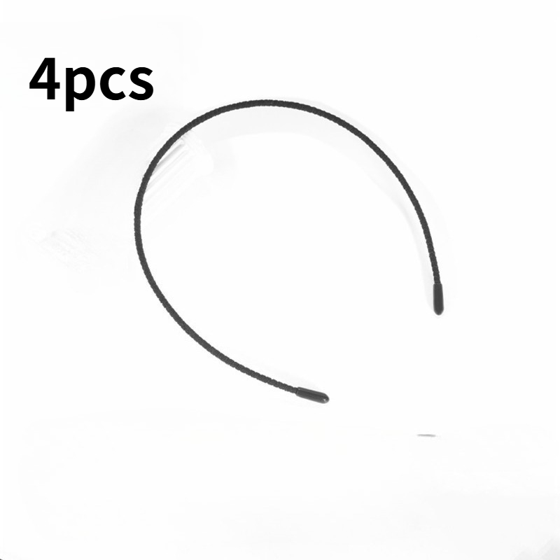 TEMU 4pcs Black Seamless Ultra-thin Women's Headbands, Invisible And , Lightweight And Non-bulky, Suitable For Daily Home Use, Washing Face, And