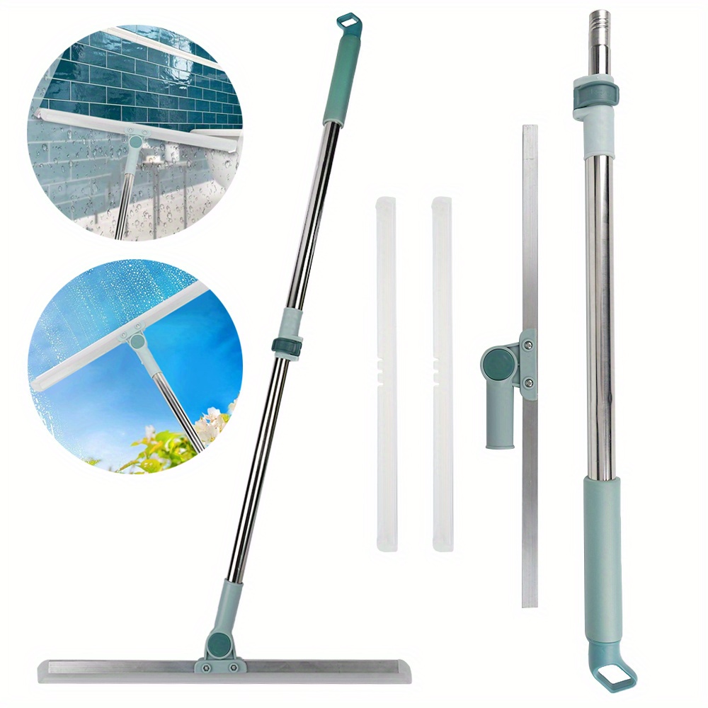 Adjustable Telescopic Water Squeegee With Handle For Floors And Shower Windows - Design, Efficient Water & Hair Removal Tool, Bathroom Cleaning Accessory