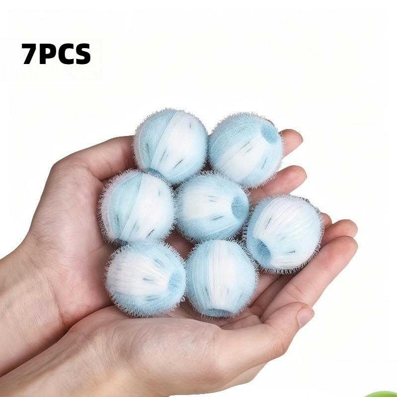 Image of 7pcs/set Home Pet Hair Removal Balls, Washing Machine, Laundry Balls, Tumbler Dryer, Hair Collector, Lint Balls, Cat Hair Remover, Reusable Lint Balls, Pet Hair Removal, Lint And Hair Remover