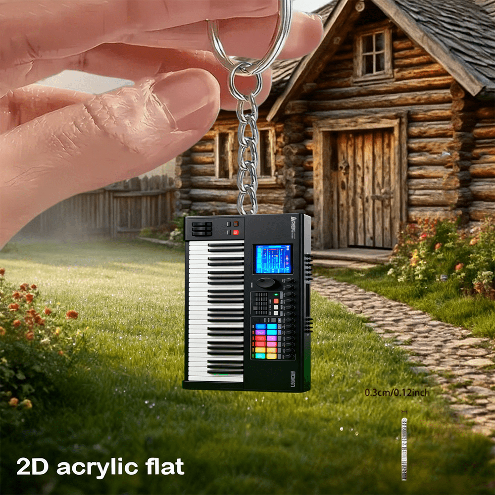 TEMU 2d Flat, 2d Flat 1pc Exquisitely Designed Vibrant Acrylic Keychain, Key Holder, Perfect Gift For Art Lovers, Lovers, Relatives, , Suitable For