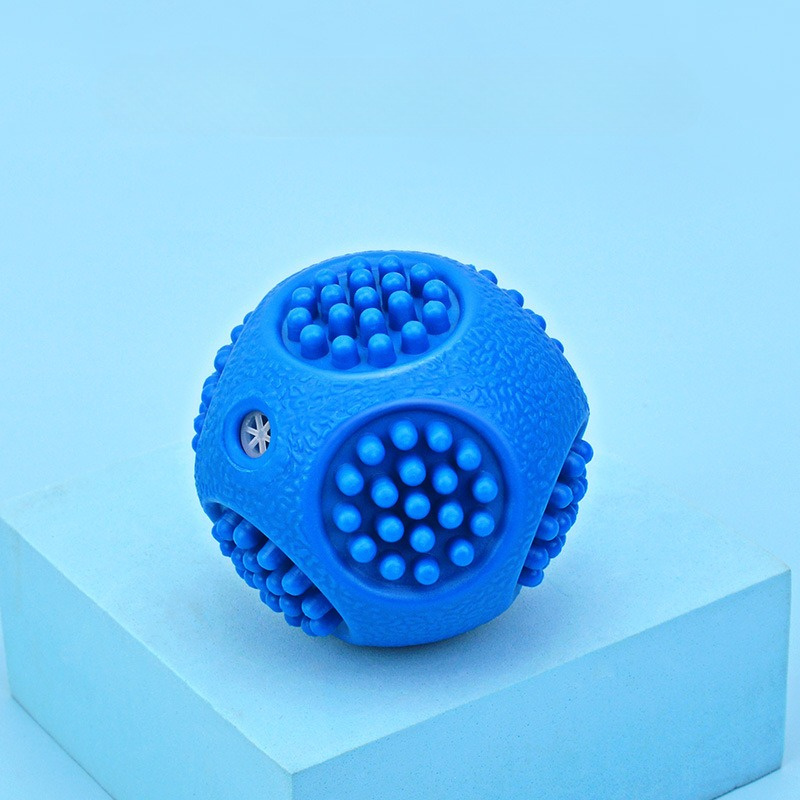 1pc Squeaky Dog Toy Ball, Bite- Rubber for Teeth Cleaning and Teeth Grinding, Textured Design for All Breeds, Puppies & Large Dogs, Pet Dental Care