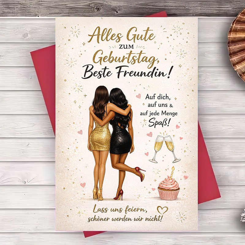 E-shop 2 Stück (Ein Umschlag und eine Grußkarte) Geburtstagskarte für , elegante Feier, für Frauenfreundschaft, Partygrüße und fröhliche , Geschenk für