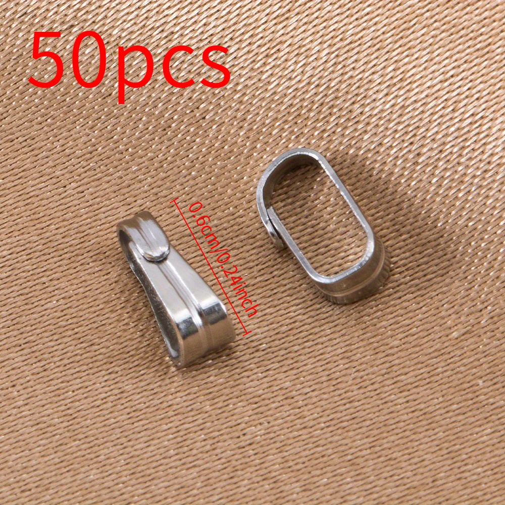 Image of 50pcs Stylish Stainless Steel Embossed Melon Clip For Necklace Bracelet Earrings Jewelry Homemade Charms Connector Additions