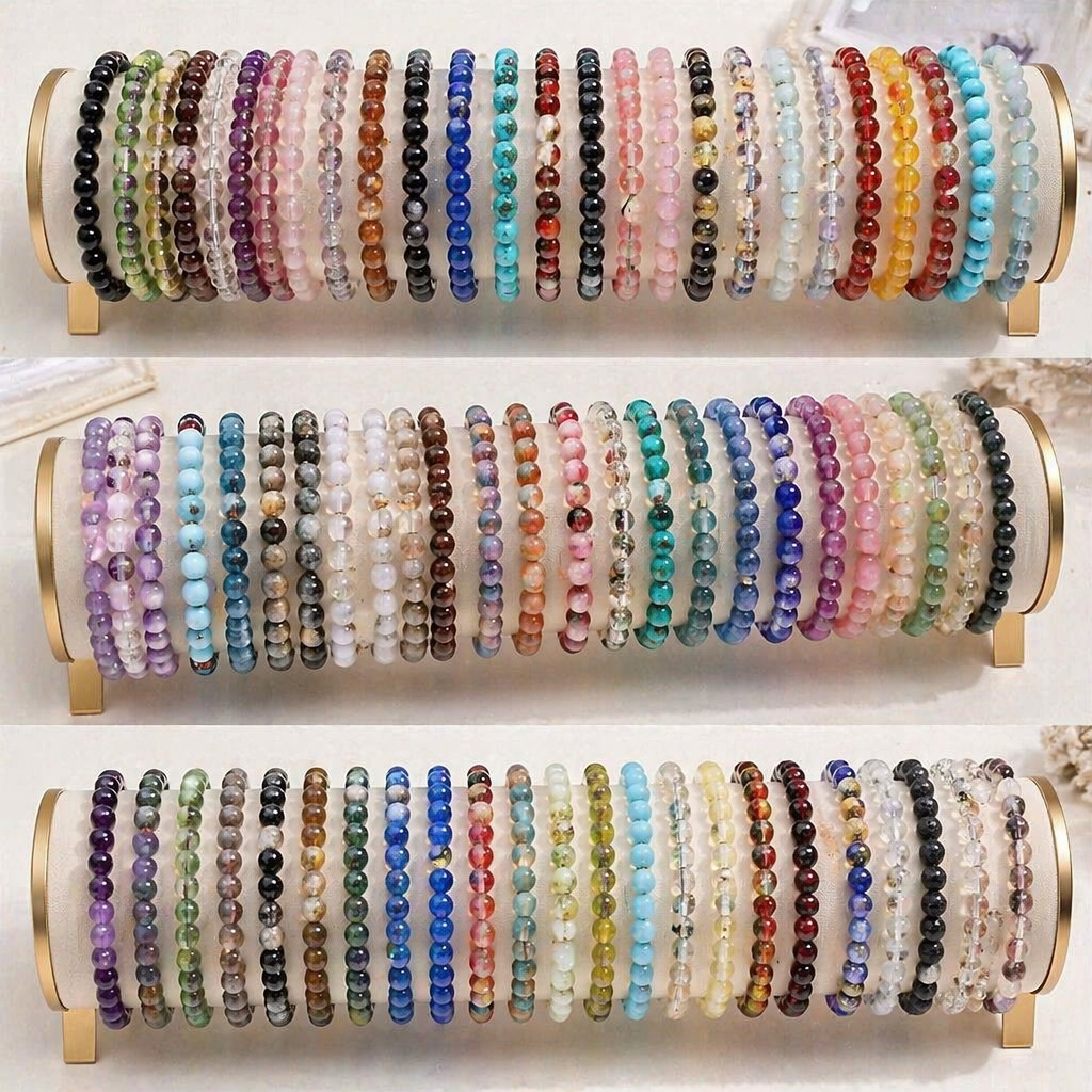 19pcs Bohemian Style Glass Bead Bracelet Set, Unisex