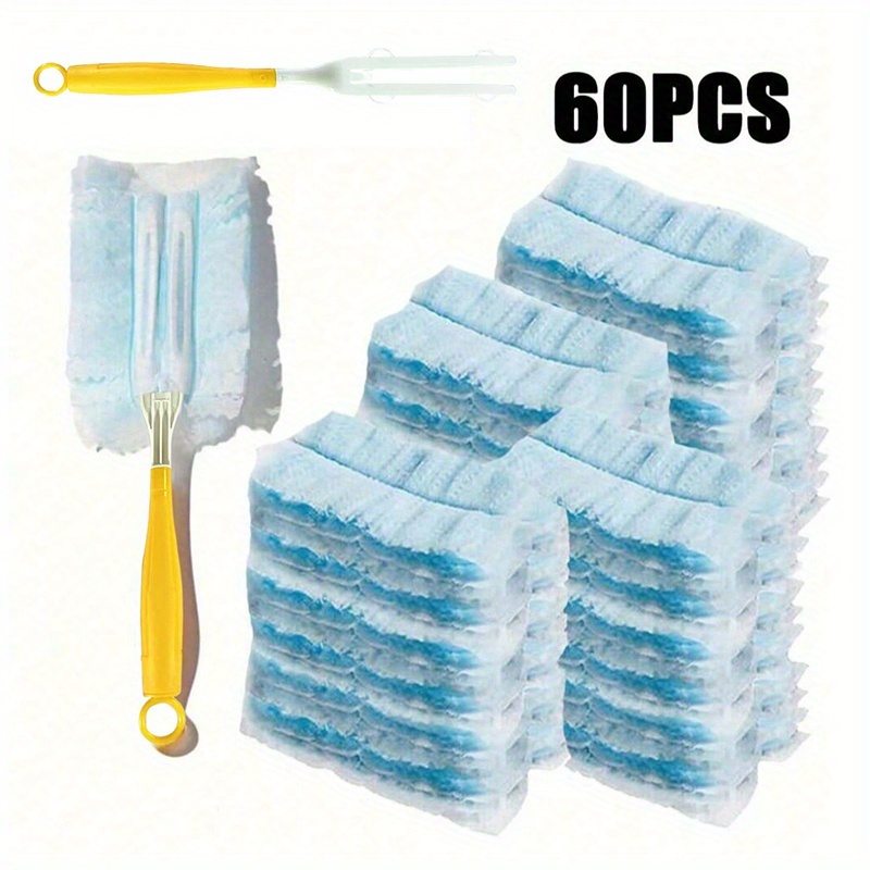 Set de 21 piese (20 cârpe de praf albastre + 1 mâner) Mătură de praf electrostatică de unică folosință, un must-have pentru curățarea casei și a mașinii, mobilă, tastatură și mătură de praf pentru mașină cu capete de schimb, o unealtă de curățare multifuncțională.