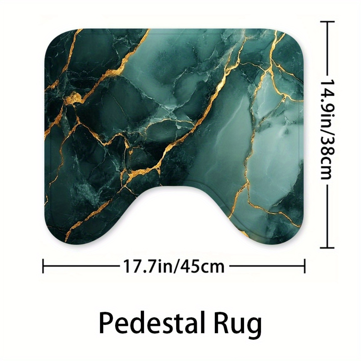 4pcs Luxurious Marble Design Shower Curtain & Non-Slip Rug Set
