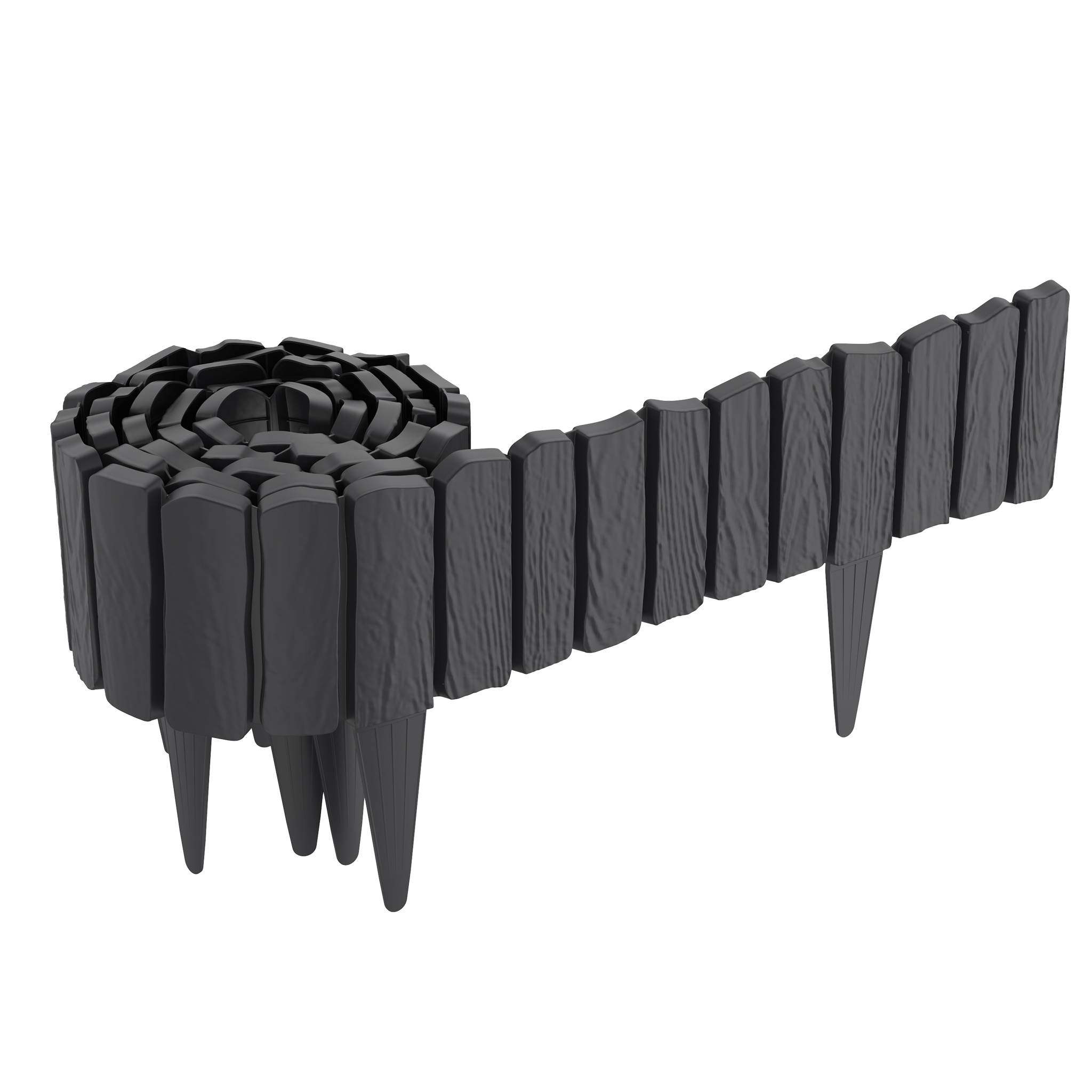Lawn Edging Plastic Wood Grain Bed Edge With 10cm Ground Nail Edge Fence Garden Fence Garden