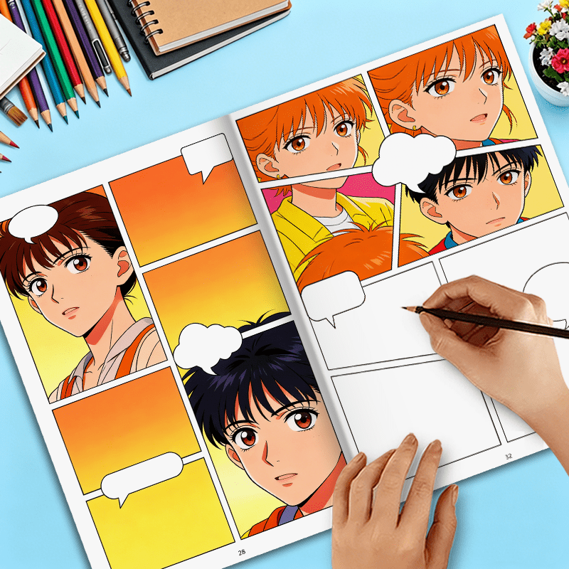 Blank Comic Book: 32-Page Comic Sketchbook for Story Creation