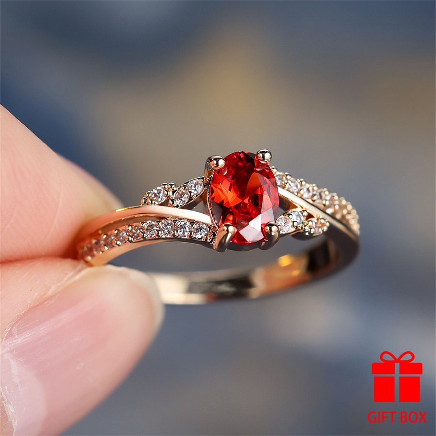 TEMU Elegant Oval Red , Luxury Christmas Valentine's Day Holiday Daily Wear, Durable, Shiny Accessories
