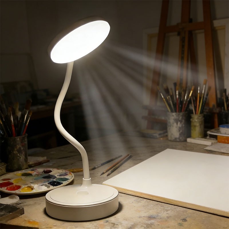 E-shop Eine flexible Schreibtischlampe mit Schwanenhals, USB-aufladbar, mit LED-Beleuchtung zum Schutz der Augen, ideal zum Lesen in der Nacht. Sie