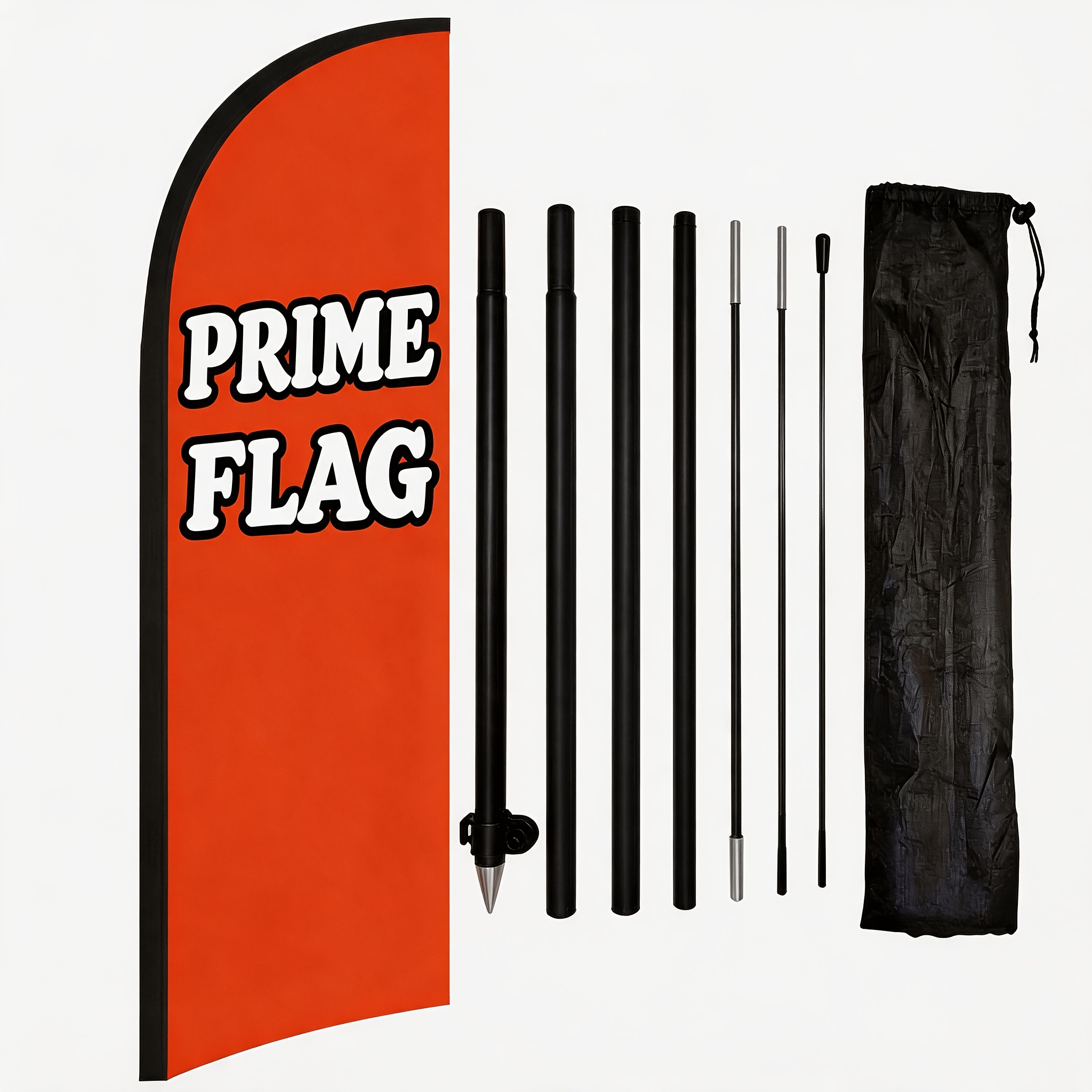 TEMU [Mât de bannière à plumes de 182,88 cm] Mât d'affichage publicitaire commercial pour bannière à plumes, détachable et épissable, portable et