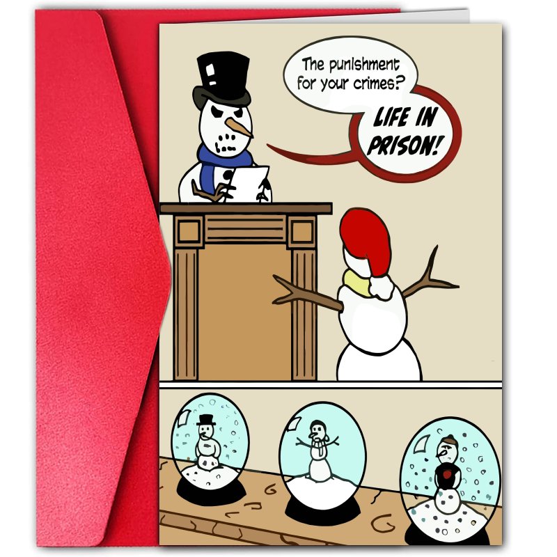 

1pc, Hilarious Snowman Christmas Card, Humorous Christmas Card, Funny Merry Christmas Card, Party Card, The Best Christmas Gift For Him Or Her, Family Or Friends