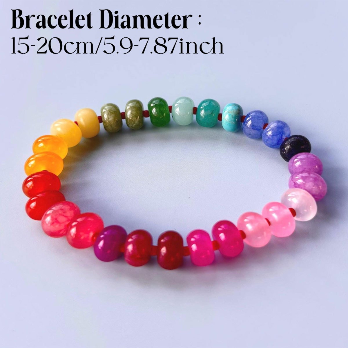 Multi-Colored Natural Stone Abacus Bead Bracelet