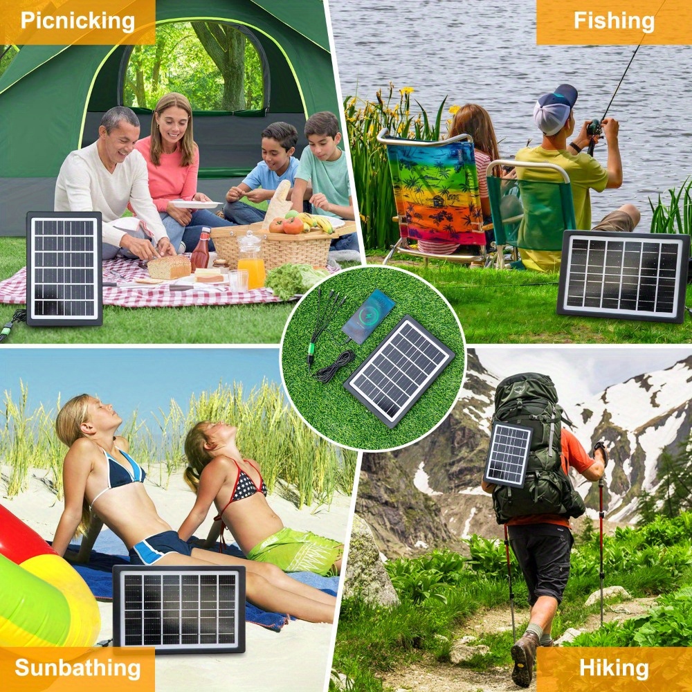 1 portable 6v 6w solar panel charger with usb safe charging stabilizer for power banks phones ideal for outdoor camping home use lightweight rectangular design backup battery included Product details 4