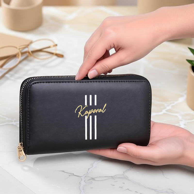 TEMU Portefeuille Long Imprimé Kaporal 1 pièce, Porte-monnaie Grande , Pochette Tendance pour Téléphone Portable, Tissu de Haute Qualité, Fermeture