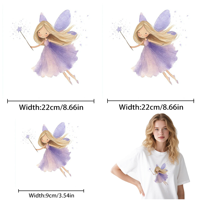 E-shop 3 Stück Hochauflösende Bügelbilder, DIY Bügelpatches, Schönes Feendesign, Einfach anzubringen, Nahtlose Passform, Hohe Reißfestigkeit,