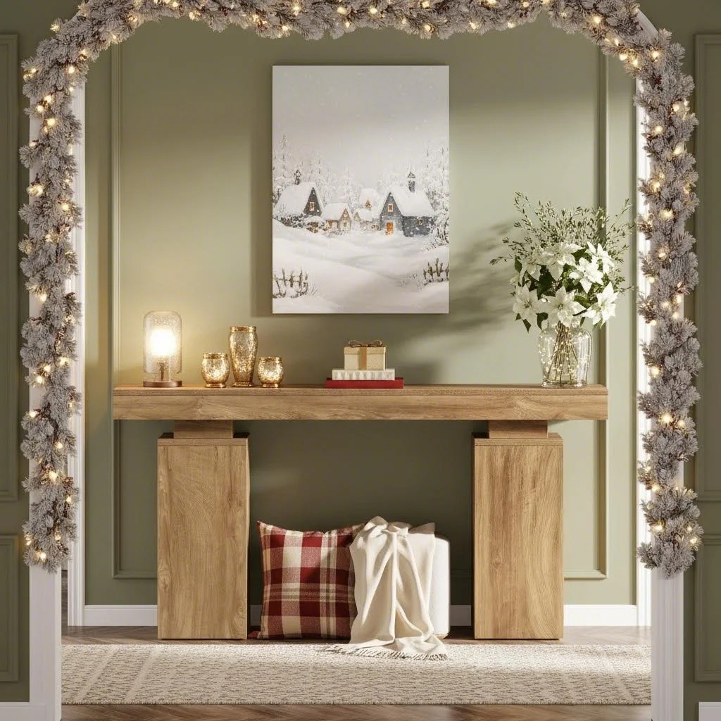A 63-inch Farmhouse Console Table Made Of Wood, Designed For , Featuring Storage And A Modern Accent For Living Rooms And Entrances (1pc)
