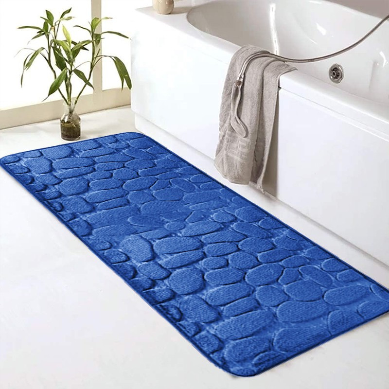 

1pc Fleece Bath Mat, Foam Stone Pattern, , , 1cm Bathroom Rug, Bedroom , Decor, Christmas Mat