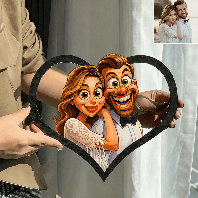 TEMU 2d Flat, Personalized 3d Anime Photo Frame With Ai Portrait - Your Photo/name/text, Square Vertical Wall Art Suitable For Weddings, Couples,
