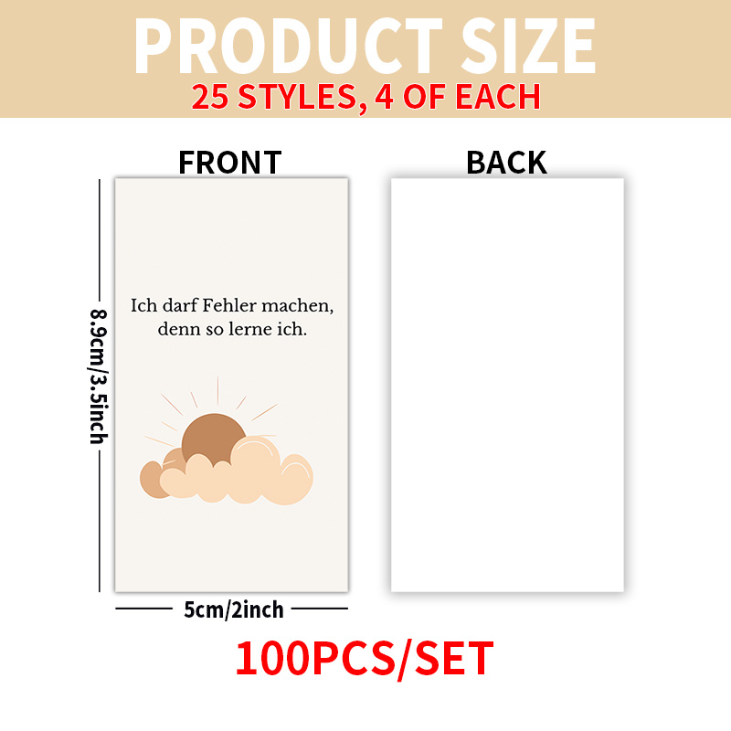 100pcs Positive Affirmation Cards Strengthening Words For For , Family, Christmas, Thanksgiving, Valentine's Day, Easter Gifts