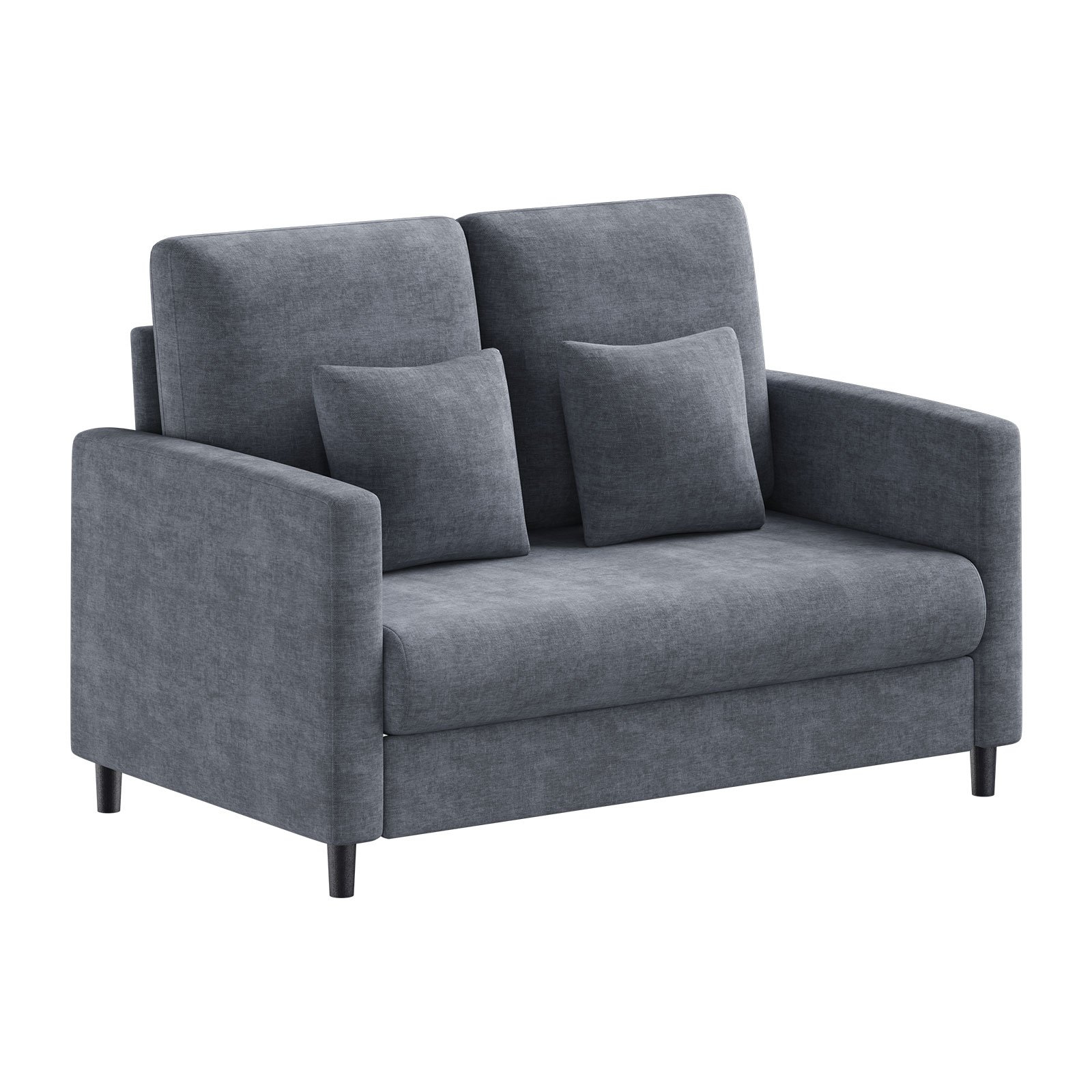 Image of Mid-century Loveseat Sofa Compact 2-seater Couch Sturdy Wood Frame, Comfy Lounge Accent Chair, Tool Pre-assembled For Living Room, Bedroom, Apartment, Beige/gray