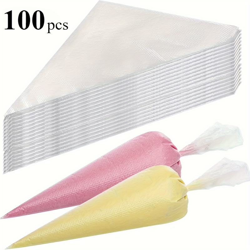 

100pcs Plastic Disposable Piping Bags - Design For Decorating, Pastry & Sugar Bags, Baking Tools & Accessories