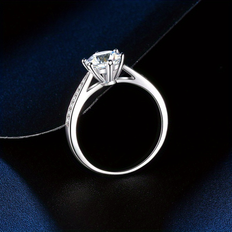 Classic Moissanite Ring, One-Carat Six-Prong Design
