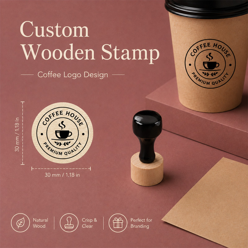 TEMU Customized Customized Logo Personalized Commercial Packaging Seal Customized Logo Seal Custom Address Seal Design No Ink Included