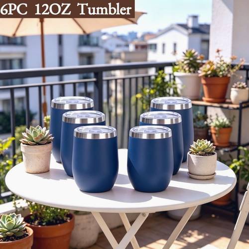 6 pack of 12 ounce stainless steel vacuum insulated tumblers commuting to work office outdoor travel and everyday coffee on the go vacuum insulation technology locks in temperature for a long time