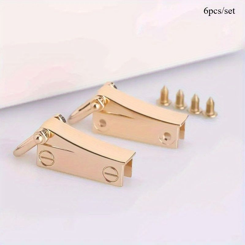 TEMU 6pcs/set Metal Side Clip Bag , Detachable Bag Connection Clip With D-ring For Handbags, Includes (2pcs +4pcs Screws ) Durable Metal Fasteners In