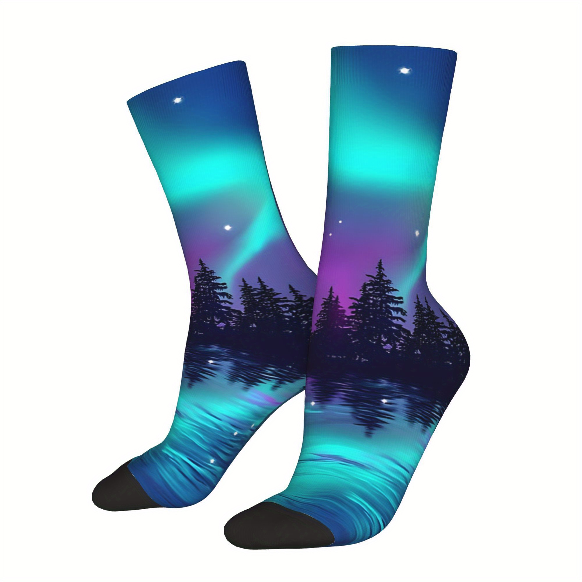 Image of Polar Lights Men Socks Summer Autumn Winter Stockings2d Print Design