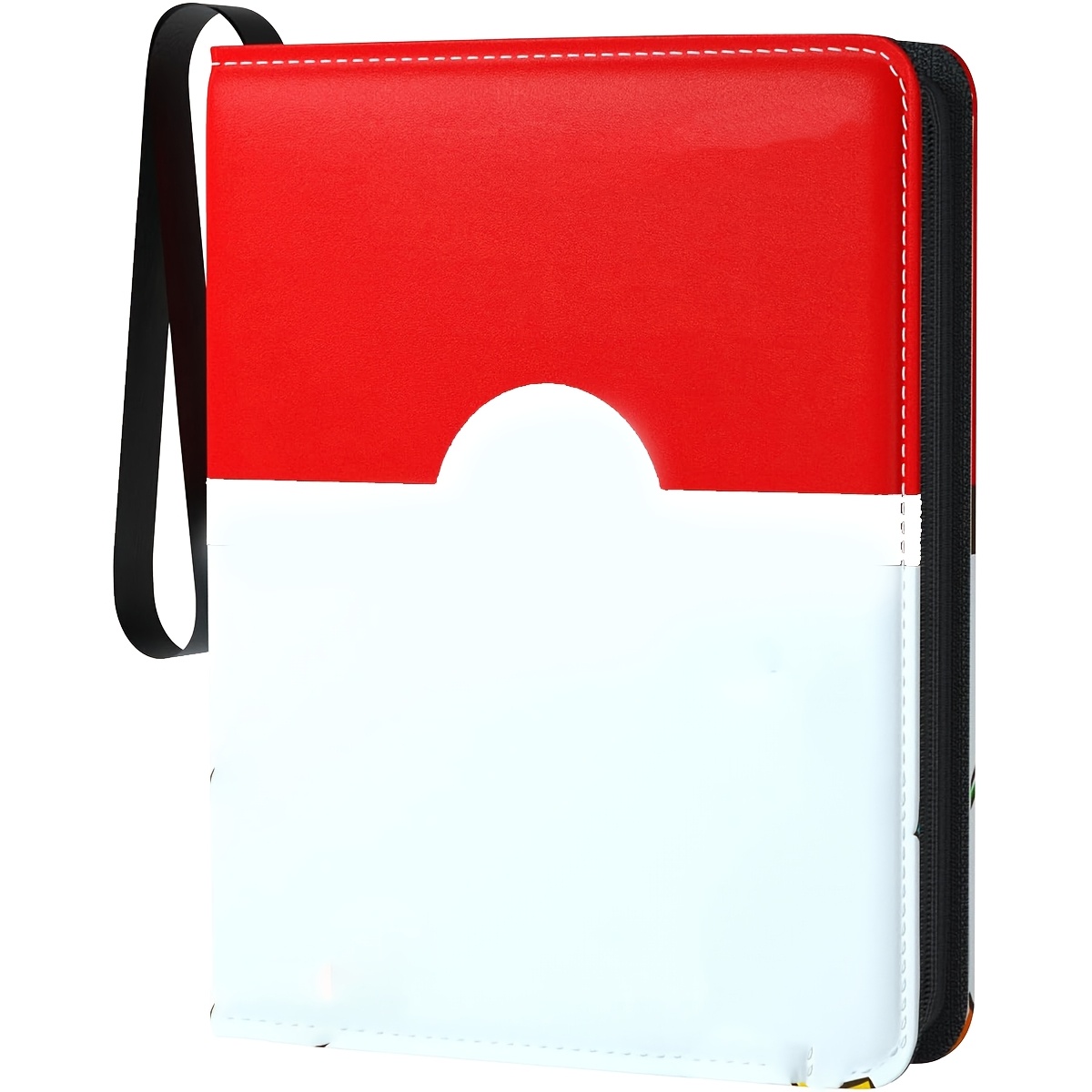 Large Pu Leather Collectible Trading Card Binder Album With Handle - Portable Card Holder Suitable For Trading Cards, Memorabilia, Photo Cards, 4 Pockets & 55 Pages Capacity (440 Card Capacity)