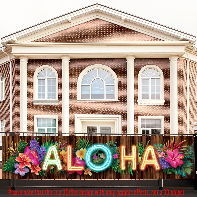 1pc large neon aloha sign   backdrop self lit fabric party decoration with neon no electricity needed reusable tropical garland for weddings beach parties photo booths hawaiian themed neon letters aloha