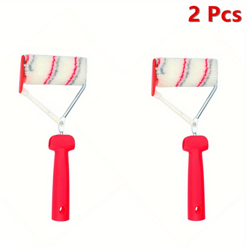 Image of Set Of 2 Adjustable Paint Edging Rollers With 6 Functions - Features A Stainless Steel Baffle That Prevents Leaks, Ideal For Painting For Enthusiasts And Professionals