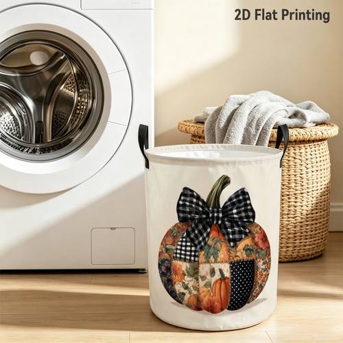1pc pumpkin laundry basket featuring floral and details fall themed decorative storage clothes basket home laundry room apartment bathroom new fall decor enthusiasts laundry baskets