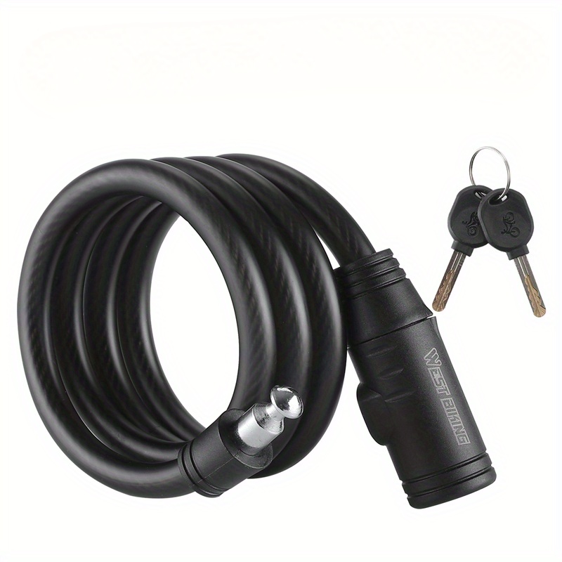 E-shop Fahrrad Anti-Diebstahl Stahlkabelschloss, Zinklegierung Schlosskopf, PVC-Schutzkappe, Geeignet für Rennräder, Mountainbikes, Faltbikes,