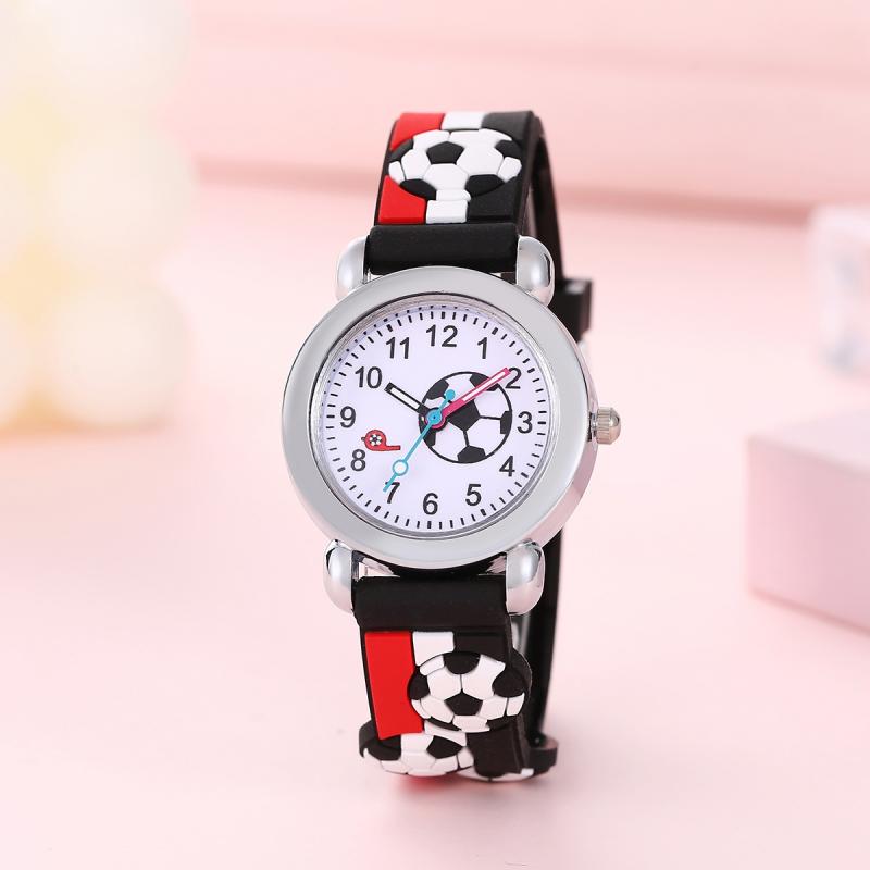 3d Embossed Striped Plastic Strap Football Pattern Cute Elementary School Student Gift Watch