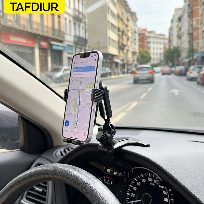 TEMU Tafdiur Car Phone Holder With 360Â° Rotation & Anti-shake Dashboard Mount, Dashboard Clip Phone Bracket Compatible For For Smartphones, Gps ,
