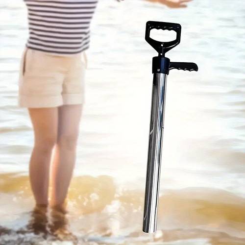 portable stainless steel shrimp pump tool manually operated for lightweight and use features a foldable for making it ideal for boats and a for and seafood enthusiasts