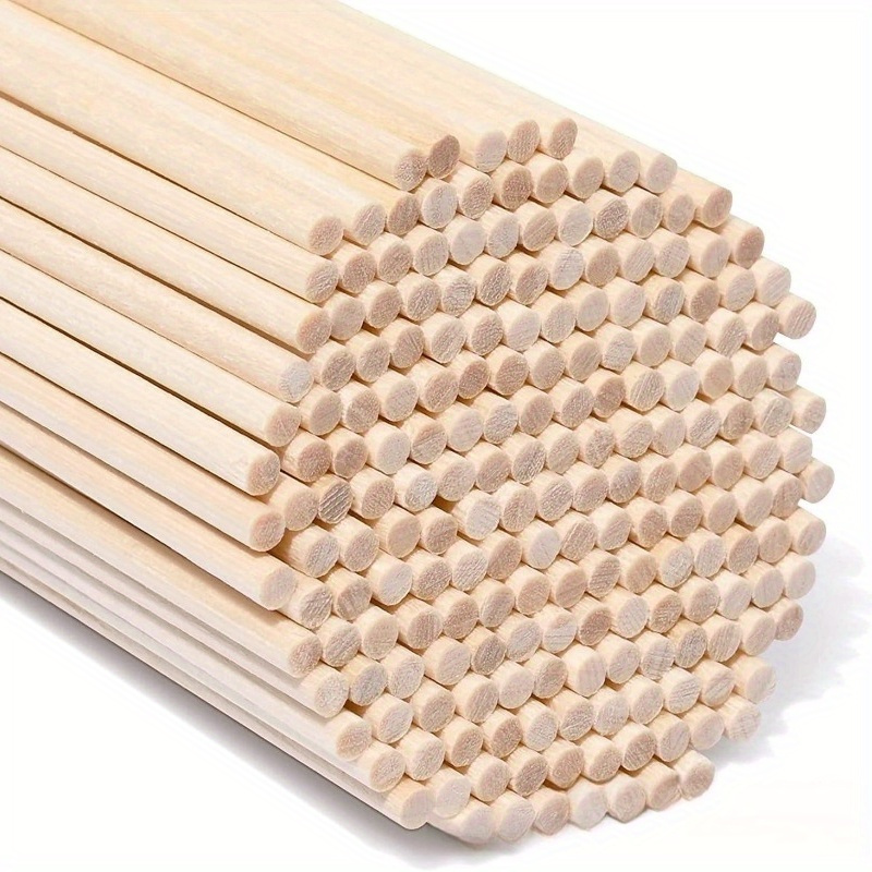 

50-pack Wooden Dowel Rods, 1/4 Inch Diameter, 12 Inch Length, Smooth Round Wood Sticks For Crafts, Lollipop Sticks, Cake Supports, Plain