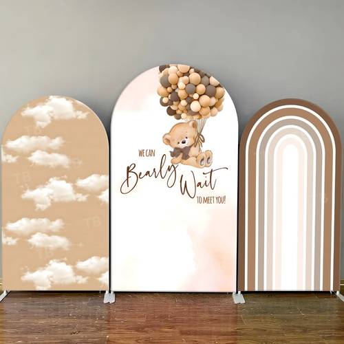 backdrop for baby shower arch brown photography background for kids birthday party decoration