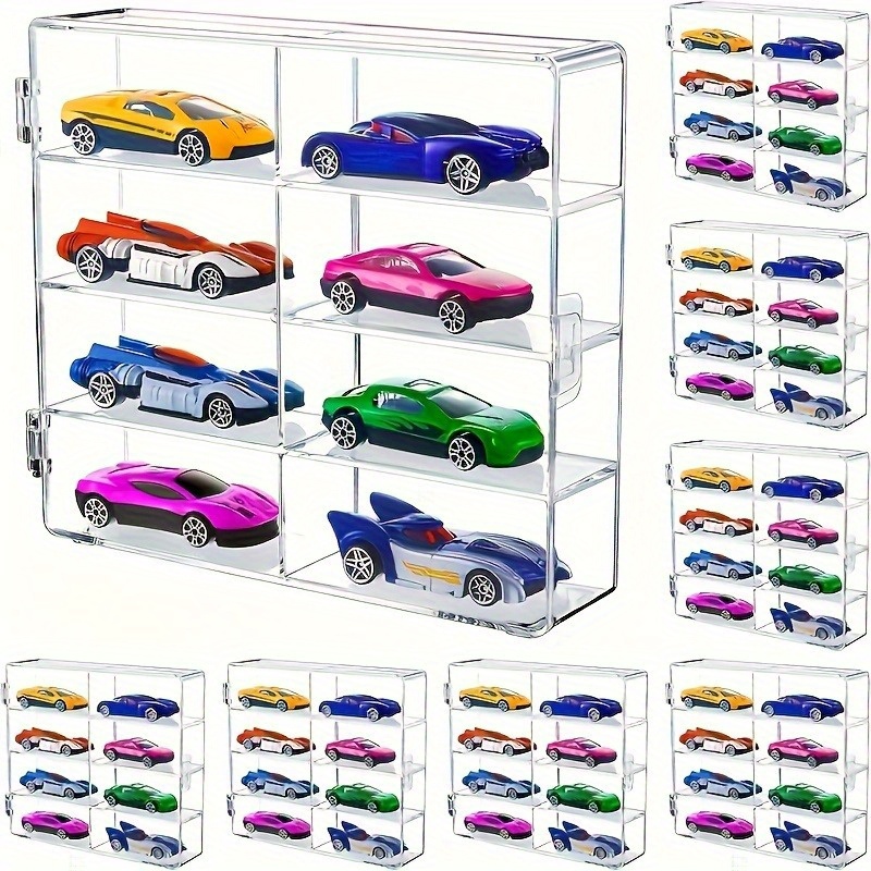 

8-tier Acrylic Car Model Display Stand - Stackable Storage Organizer, Space-saving Design, Plastic Material, White