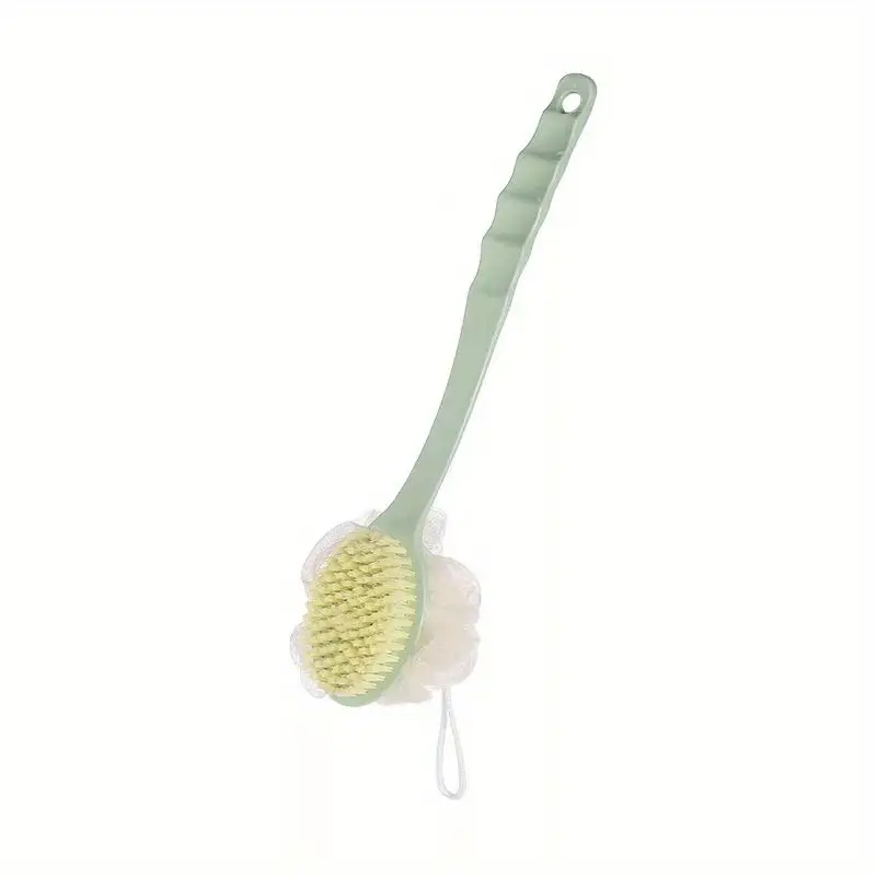 1pc body brush dual head with soft bristles for gentle exfoliating massage long handle manual use no battery needed body scrubber for back legs feet ideal for sensitive light beige spa easy dry deep cleansing hygienic design lathering tool beauty enthusiasts Product details 7