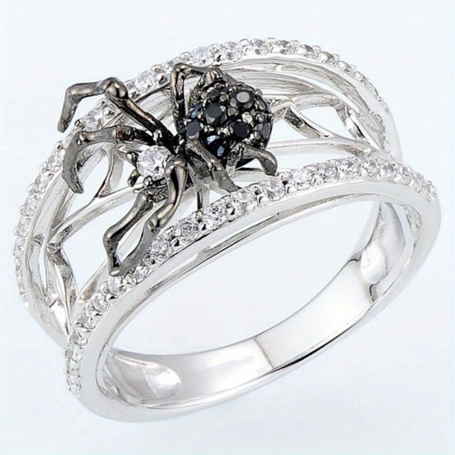 TEMU 1pc Creative Fashion Ring Spider Men's And Women's Earrings Daily Decoration Hip Hop Style Decoration Perfect Gift Father's Day Gift Christmas