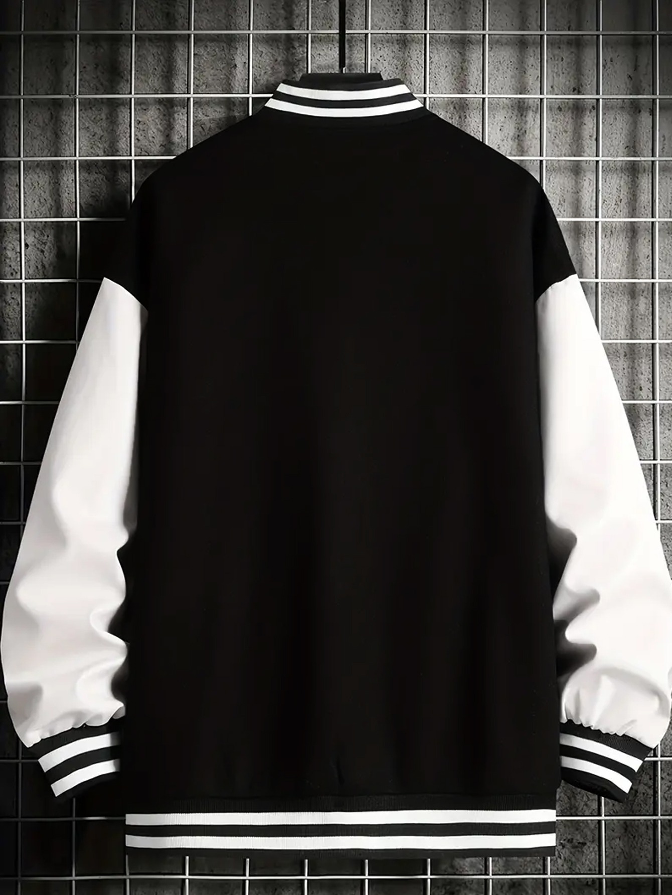 A Stylish Two-Piece Set for Men Featuring a Baseball Jacket with LA Lettering Print, Capturing The Trendy Essence of Los Angeles, Paired with Casual Fashionable Long Pants. - Image 9
